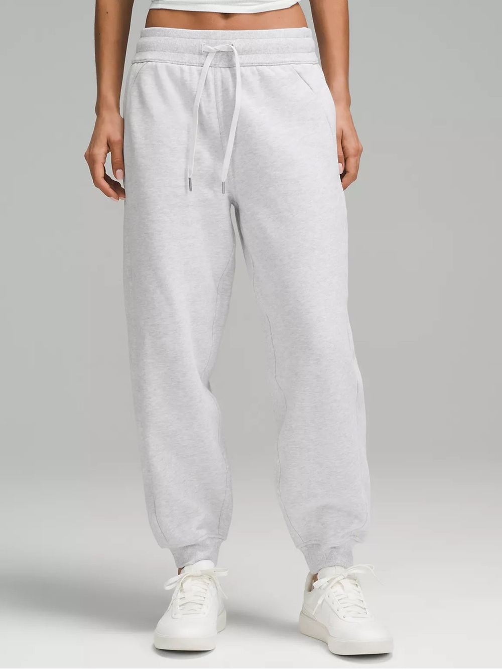 lululemon Scuba Heathered Light Gray Jogger Bottom Sweatpants Size 8
